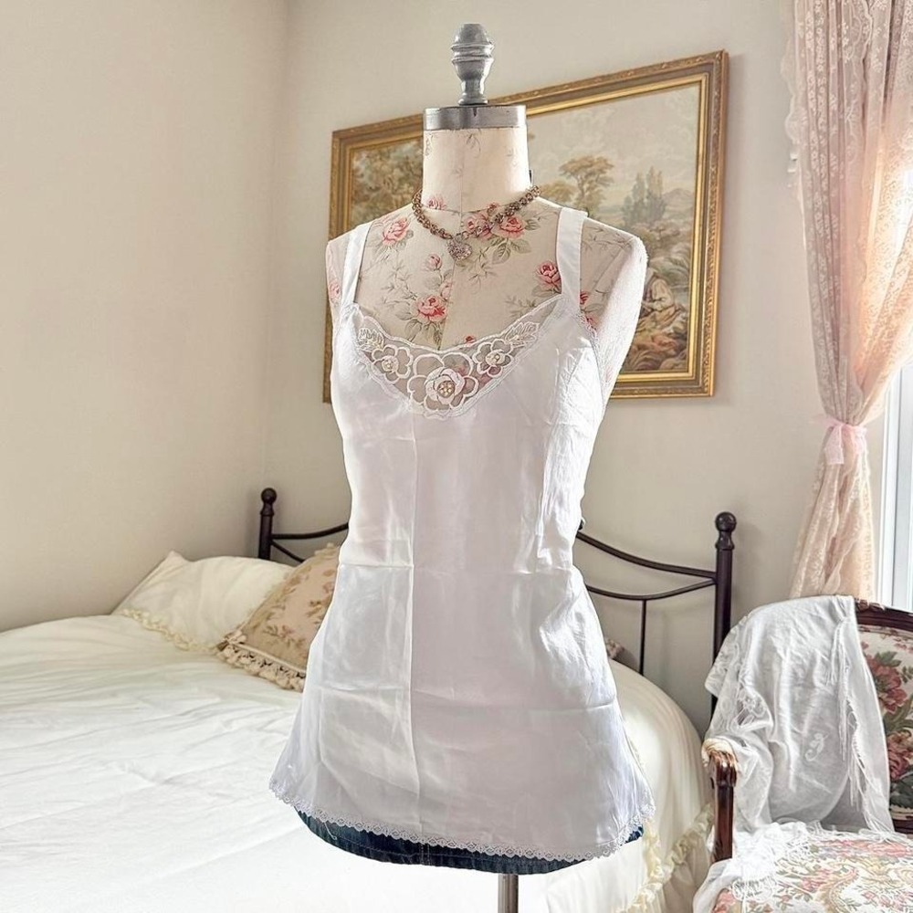 90s white lace camisole Perfect Form size 1X